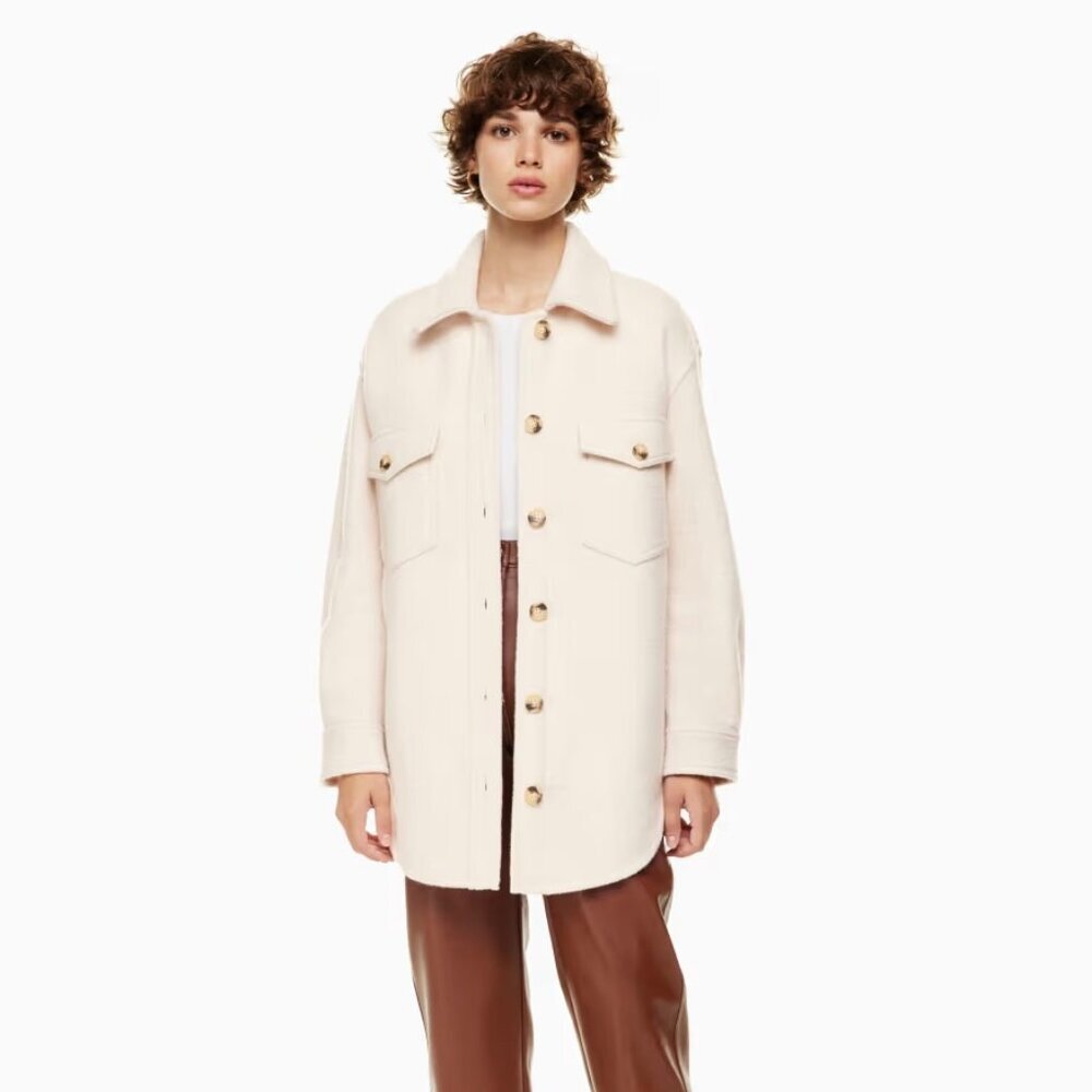 (S) Wilfred Free The Ganna™ Shacket Heather Bone Merino Wool
